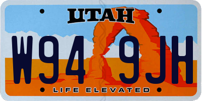 UT license plate W949JH