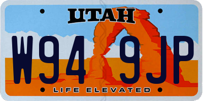 UT license plate W949JP