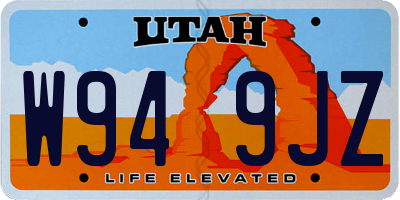 UT license plate W949JZ