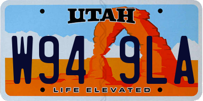 UT license plate W949LA