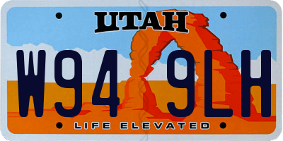 UT license plate W949LH