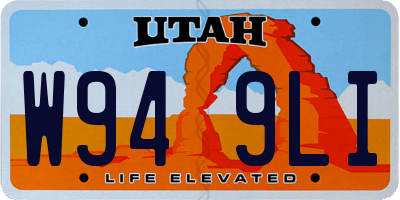 UT license plate W949LI