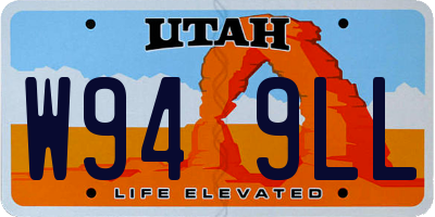 UT license plate W949LL