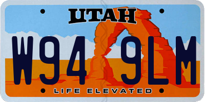 UT license plate W949LM