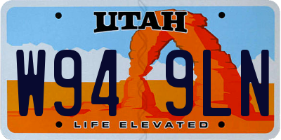UT license plate W949LN