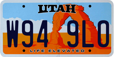 UT license plate W949LO