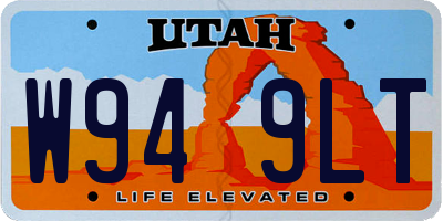 UT license plate W949LT