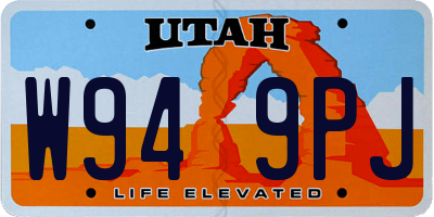 UT license plate W949PJ