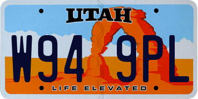 UT license plate W949PL