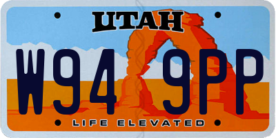 UT license plate W949PP