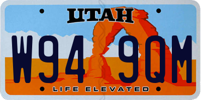 UT license plate W949QM