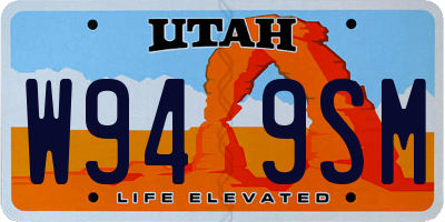 UT license plate W949SM