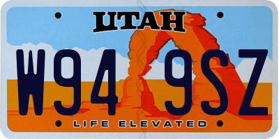 UT license plate W949SZ
