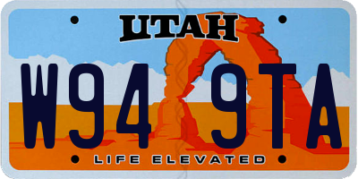 UT license plate W949TA