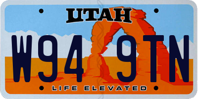 UT license plate W949TN
