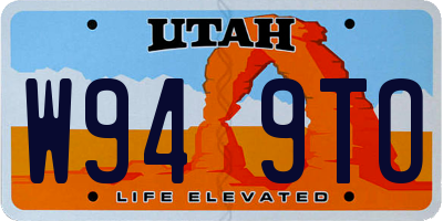 UT license plate W949TO