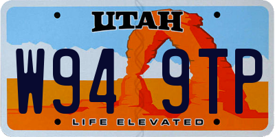 UT license plate W949TP