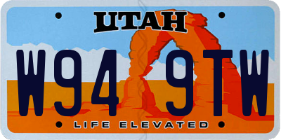 UT license plate W949TW