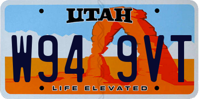 UT license plate W949VT