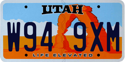 UT license plate W949XM