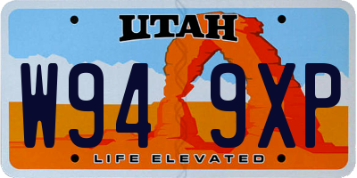 UT license plate W949XP
