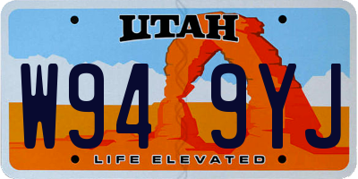 UT license plate W949YJ