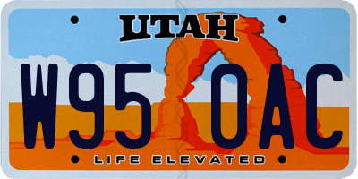 UT license plate W950AC