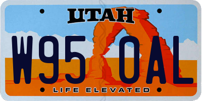 UT license plate W950AL