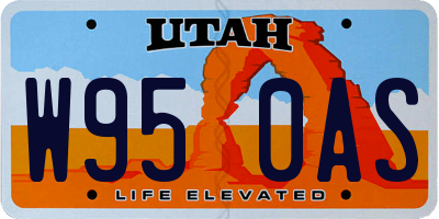 UT license plate W950AS