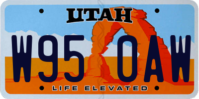 UT license plate W950AW