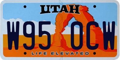 UT license plate W950CW
