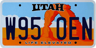 UT license plate W950EN