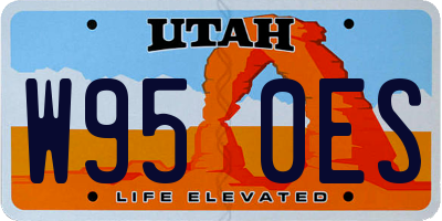 UT license plate W950ES