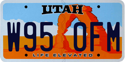 UT license plate W950FM