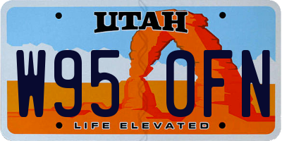 UT license plate W950FN
