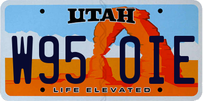 UT license plate W950IE