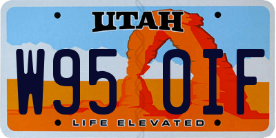 UT license plate W950IF
