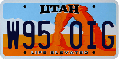 UT license plate W950IG