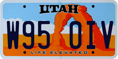UT license plate W950IV