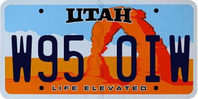 UT license plate W950IW
