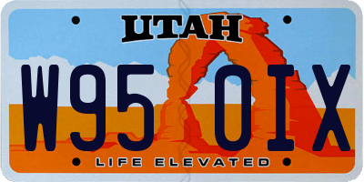 UT license plate W950IX