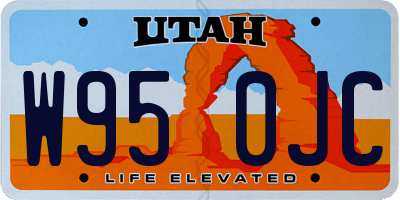 UT license plate W950JC