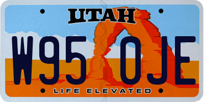 UT license plate W950JE