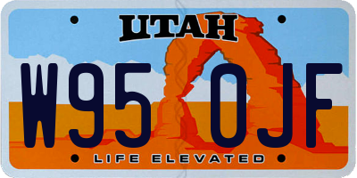 UT license plate W950JF