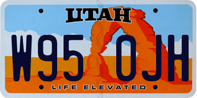 UT license plate W950JH