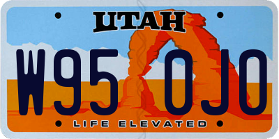 UT license plate W950JO