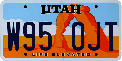 UT license plate W950JT