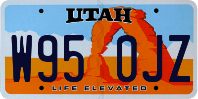 UT license plate W950JZ