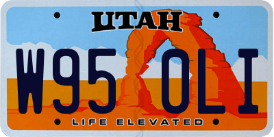 UT license plate W950LI