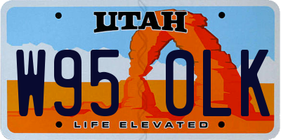 UT license plate W950LK